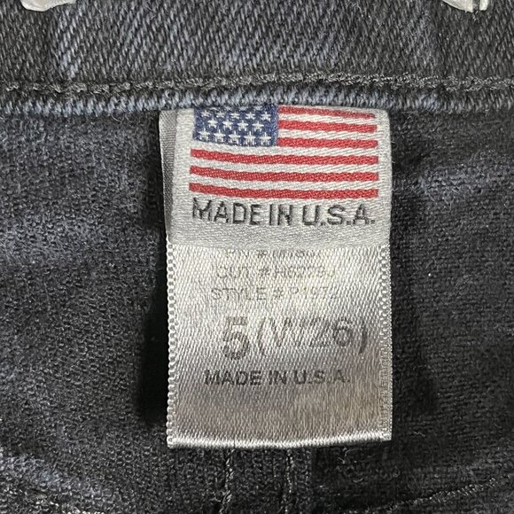 Vibrant M.I.U. Black Distressed Flare Jeans Size 5 or 26 - Picture 4 of 7